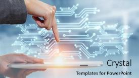  Presentation with circuit - PPT theme consisting of circuit scheme as concept background and a light blue colored foreground