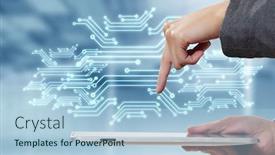  Presentation with circuit - Presentation theme featuring circuit scheme as concept background and a light blue colored foreground