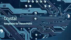  Presentation with circuit - Slide deck enhanced with circuit surface macro front view background and a ocean colored foreground