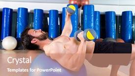  Presentation with x press pearl ship - PPT layouts featuring circuit training - dumbbell chest press on fit background and a  colored foreground