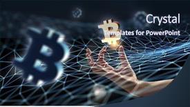  Presentation with cryptocurrency - Cool new PPT layouts with circuitboard - cryptocurrency background concept backdrop and a wine colored foreground