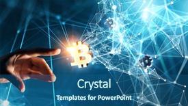  Presentation with cryptocurrency - Cool new theme with circuitboard - cryptocurrency background concept backdrop and a ocean colored foreground