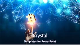  Presentation with cryptocurrency - Colorful PPT layouts enhanced with circuitboard - cryptocurrency background concept backdrop and a navy blue colored foreground