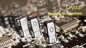  Presentation with circuits - Presentation design consisting of circuits-and-transistors-make-computer background and a violet colored foreground