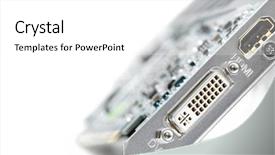  Presentation with connector - Colorful PPT layouts enhanced with circuity - computer graphics card focus backdrop and a white colored foreground