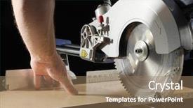  Presentation with carpenter - Slide set featuring circular - carpenter cutting flaxboard using sliding background and a coral colored foreground