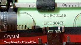  Presentation with economy - Amazing PPT theme having circular-economy-phrase-written backdrop and a wine colored foreground