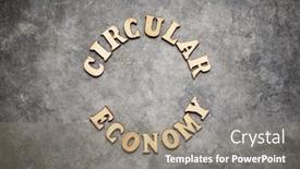  Presentation with economy - PPT theme featuring circular-economy-text background and a gray colored foreground