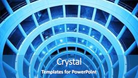  Presentation with building - Slide deck consisting of circular interior building blue toned background and a  colored foreground