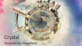  Presentation with old london - Colorful PPT theme enhanced with 3d english - circular panorama of london's most backdrop and a mint green colored foreground