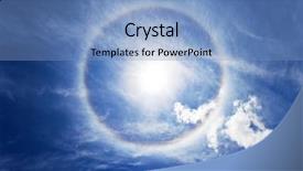  Presentation with ice crystals - Beautiful presentation design featuring circular rainbow - sun halo backdrop and a light blue colored foreground