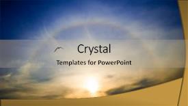  Presentation with seagull - PPT layouts with circular rainbow around the setting background and a soft green colored foreground