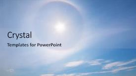  Presentation with ice crystals - PPT layouts enhanced with circular rainbow sun halo background and a light blue colored foreground