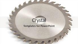  Presentation with blade - Amazing slide deck having circular saw blade isolated backdrop and a soft green colored foreground