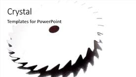  Presentation with blade - Cool new slides with circular saw blade on plain backdrop and a white colored foreground