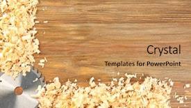  Presentation with blade - Audience pleasing presentation theme consisting of shavings on carpenter's table backdrop and a  colored foreground