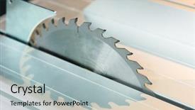  Presentation with blade - Slide set enhanced with circular saw blade background and a light blue colored foreground