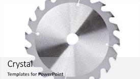  Presentation with blade - Colorful slides enhanced with circular saw blade backdrop and a light gray colored foreground