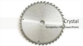  Presentation with blade - PPT layouts having circular saw on white background background and a  colored foreground