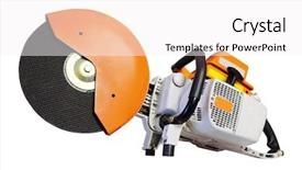  Presentation with economia circular - Cool new PPT theme with circular saw under the white backdrop and a white colored foreground