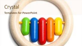  Presentation with wooden toy - Cool new slide deck with circular wooden toy with colorful backdrop and a lemonade colored foreground