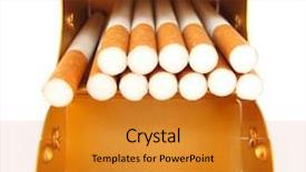  Presentation with cigarettes - Beautiful presentation design featuring circulatory - cigarettes in golden metal box backdrop and a gold colored foreground