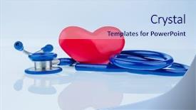  Presentation with heart disease - PPT theme consisting of circulatory - heart and a stethoscope are background and a sky blue colored foreground
