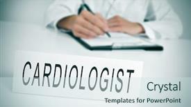  Presentation with circulatory system - Cool new slide deck with circulatory system - doctor sitting in the desk backdrop and a sky blue colored foreground