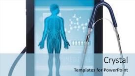  Presentation with circulatory system - Beautiful PPT theme featuring circulatory system - medical picture on the tablet backdrop and a light blue colored foreground