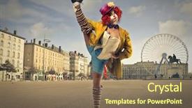 Presentation with clown - PPT layouts having circus - clown in the square background and a violet colored foreground
