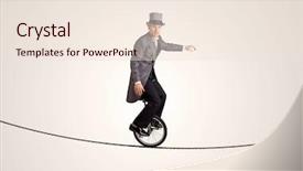  Presentation with extreme - Presentation design enhanced with circus - extreme business man riding unicycle background and a lemonade colored foreground