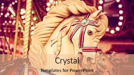  Presentation with horses - Slide deck having circus - merry-go-round wooden horses toned background and a lemonade colored foreground
