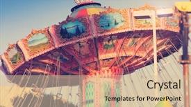  Presentation with subtle - Slide set consisting of circus - nostalgic street fair ride background and a soft green colored foreground