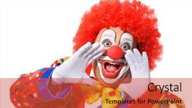  Presentation with clown - Amazing theme having circus - portrait of a screaming clown backdrop and a red colored foreground