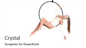  Presentation with fly - Slide set consisting of circus - young girl posing background and a white colored foreground