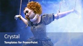  Presentation with circus - Slide set enhanced with circus-and-puppet-theater background and a  colored foreground