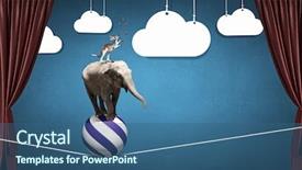  Presentation with circus - Presentation having circus animals standing in stack background and a ocean colored foreground