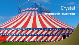  Presentation with stars stripes - Beautiful presentation featuring circus big top tent backdrop and a teal colored foreground