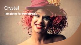  Presentation with circus - Theme featuring circus circus - clown background and a coral colored foreground