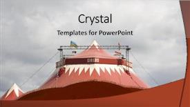  Presentation with circus - Colorful theme enhanced with circus tent backdrop and a light gray colored foreground