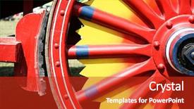  Presentation with brake - Slide deck featuring circus wagon wheel and brake background and a crimson colored foreground