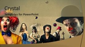  Presentation with circus - Cool new PPT theme with circus backdrop and a coral colored foreground