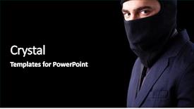  Presentation with black - PPT theme enhanced with cirme humanity - disguise thief against black background background and a  colored foreground
