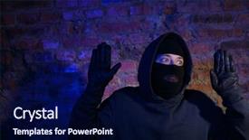  Presentation with wall - Audience pleasing presentation consisting of cirme humanity - surprised burglar standing against wall backdrop and a  colored foreground