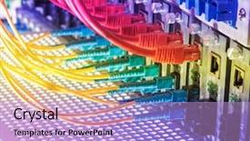  Presentation with data transfer - Colorful presentation theme enhanced with data transfer by optical fibre backdrop and a light blue colored foreground