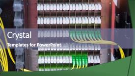  Presentation with fiber optic - Colorful slide deck enhanced with apc - fiber optic cables connected backdrop and a tawny brown colored foreground