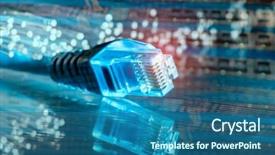  Presentation with cables - Amazing presentation theme having switches - internet switch network cables backdrop and a ocean colored foreground