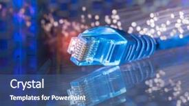  Presentation with cables - PPT theme consisting of switches - internet switch network cables background and a ocean colored foreground