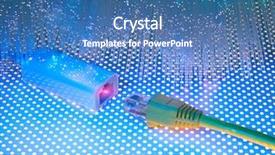  Presentation with cables - Presentation theme featuring cisco - network cables and hub closeup background and a teal colored foreground