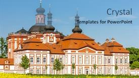  Presentation with czech republic - Theme consisting of cistercian-priory-mariansky-tynec-czech background and a light blue colored foreground